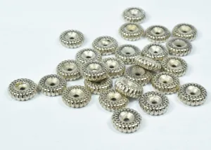 10mm Ribbed Antique Silver Plastic Round  Beads, Plastic Beading Tools, Resin Antique Silver Plastic Beads, Macrame Beads,Beads, DIY