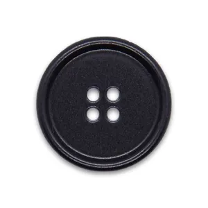 11/16" 4-Hole Black Plastic Button (Made in Italy)