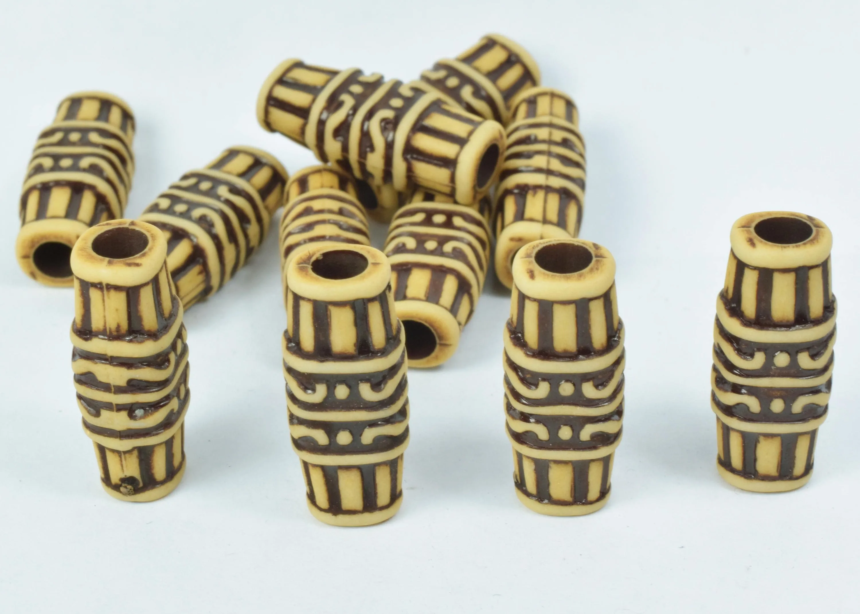 11x26mm African Tube Plastic Resin Beads, Sold by 100PCs, Wholesale beads, Plastic Beads, African Design Beads, 4mm hole opening,