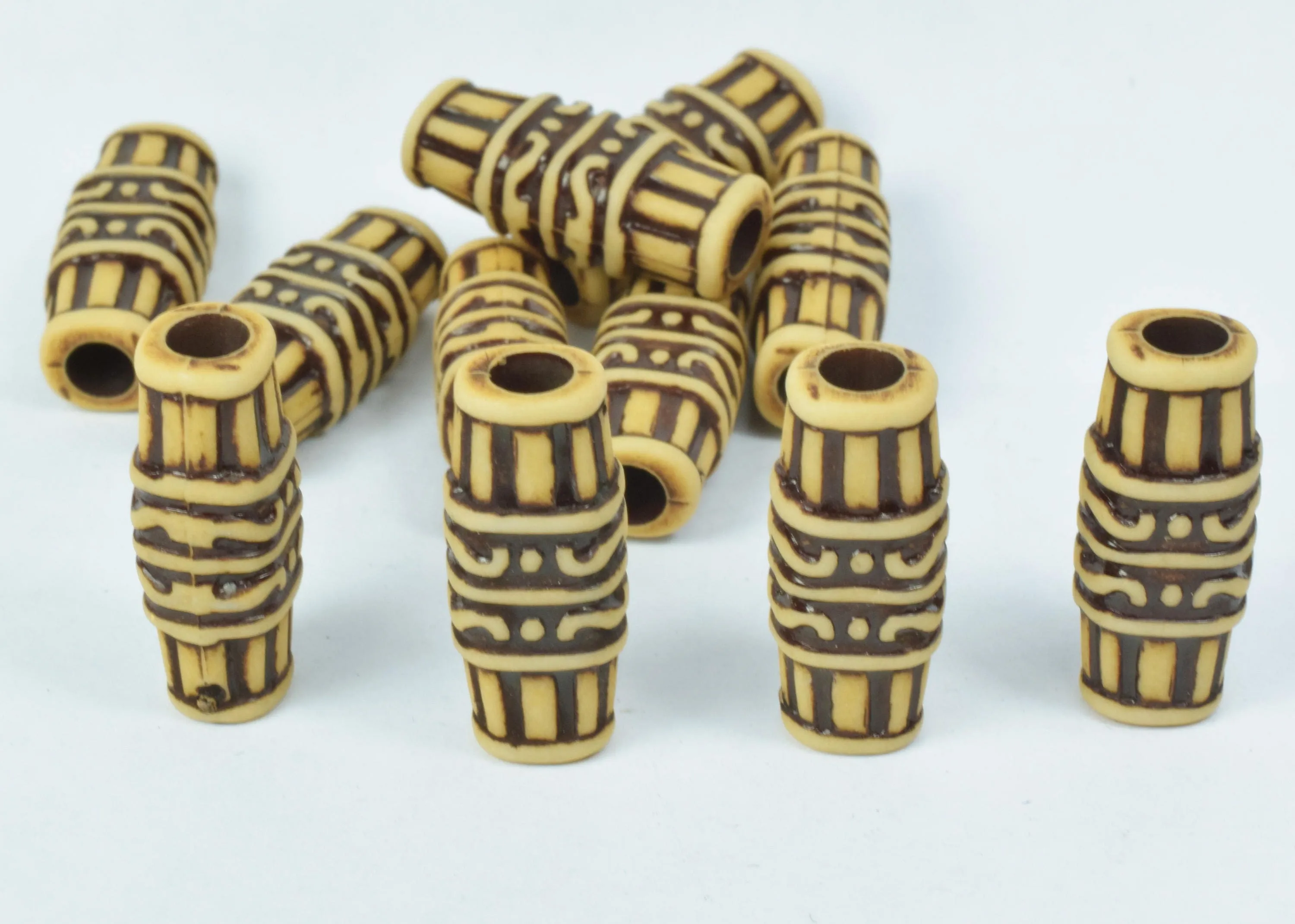 11x26mm African Tube Plastic Resin Beads, Sold by 100PCs, Wholesale beads, Plastic Beads, African Design Beads, 4mm hole opening,