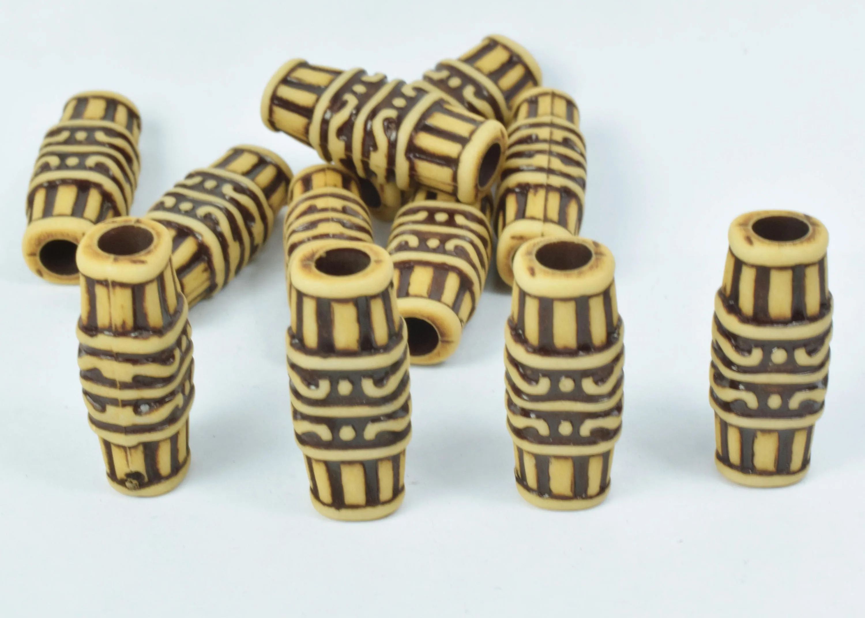 11x26mm African Tube Plastic Resin Beads, Sold by 100PCs, Wholesale beads, Plastic Beads, African Design Beads, 4mm hole opening,