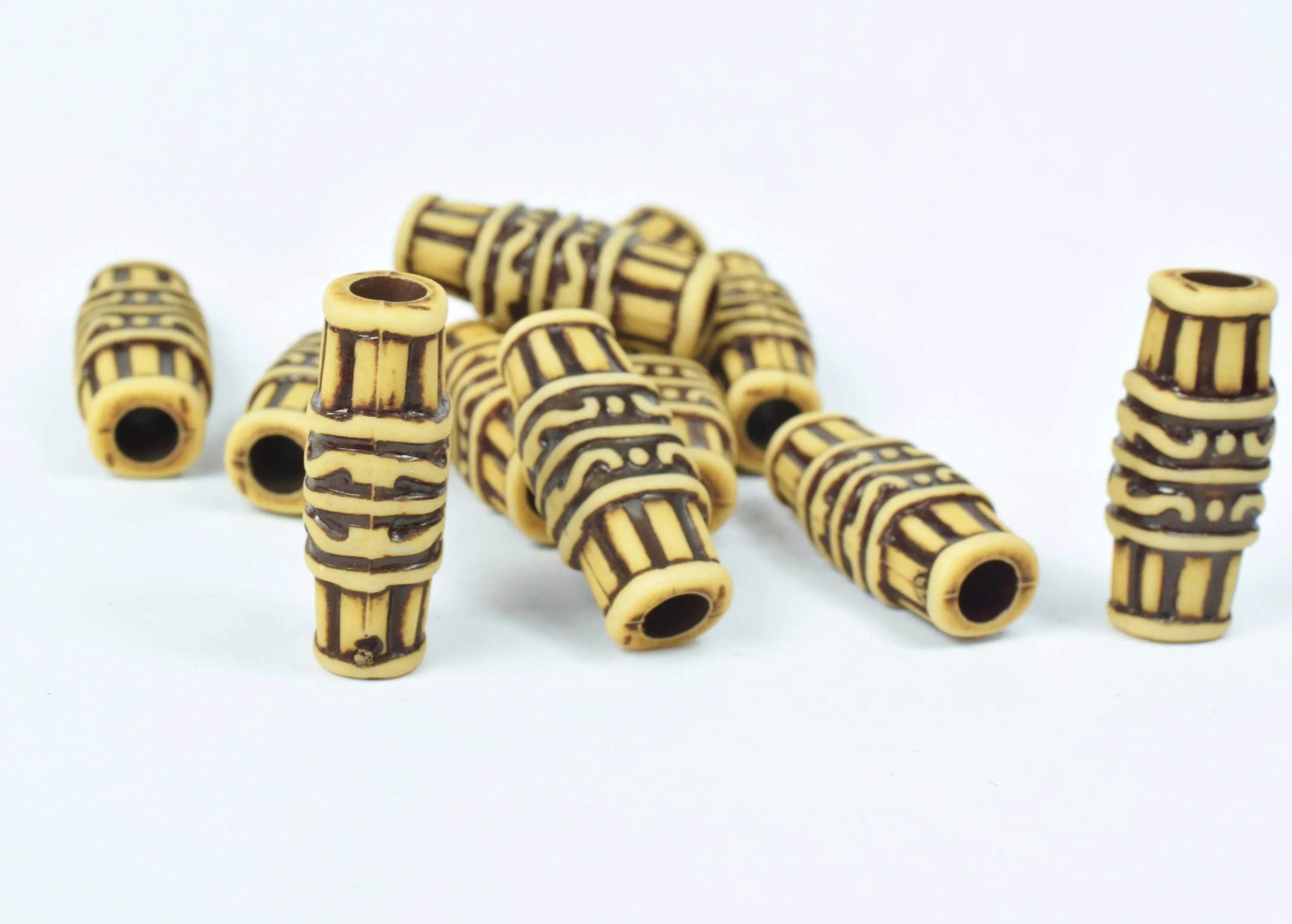 11x26mm African Tube Plastic Resin Beads, Sold by 100PCs, Wholesale beads, Plastic Beads, African Design Beads, 4mm hole opening,