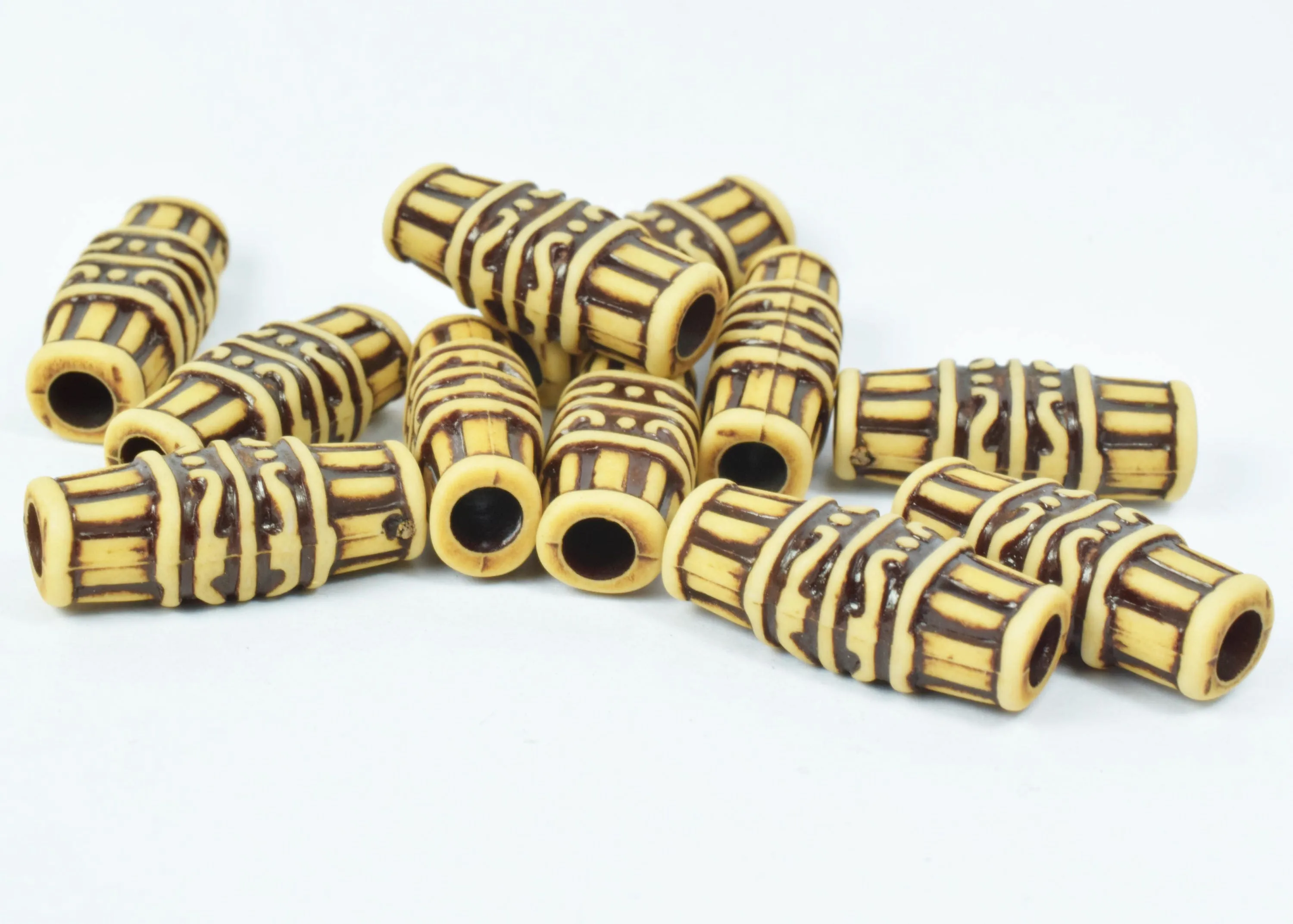 11x26mm African Tube Plastic Resin Beads, Sold by 100PCs, Wholesale beads, Plastic Beads, African Design Beads, 4mm hole opening,