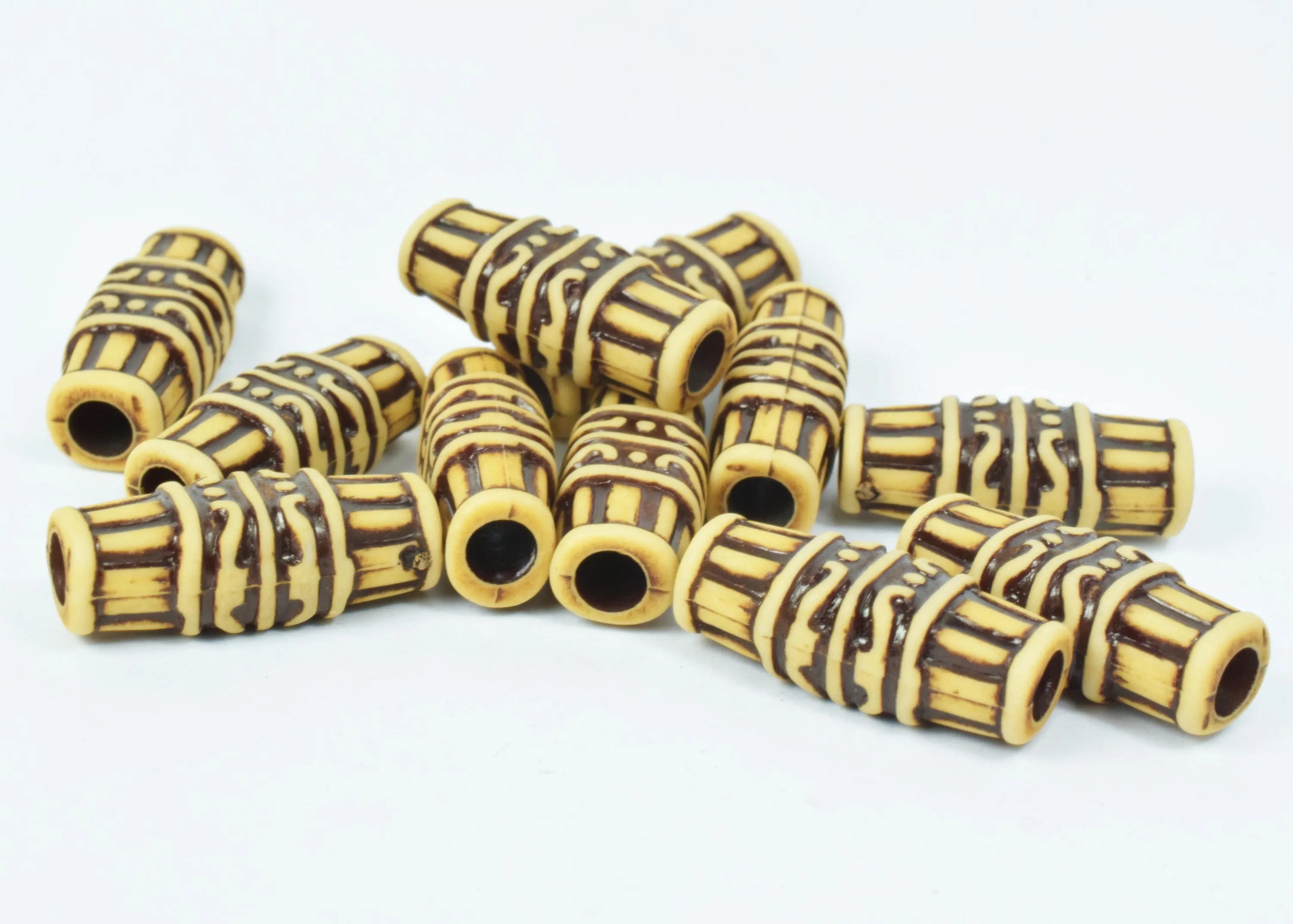 11x26mm African Tube Plastic Resin Beads, Sold by 100PCs, Wholesale beads, Plastic Beads, African Design Beads, 4mm hole opening,