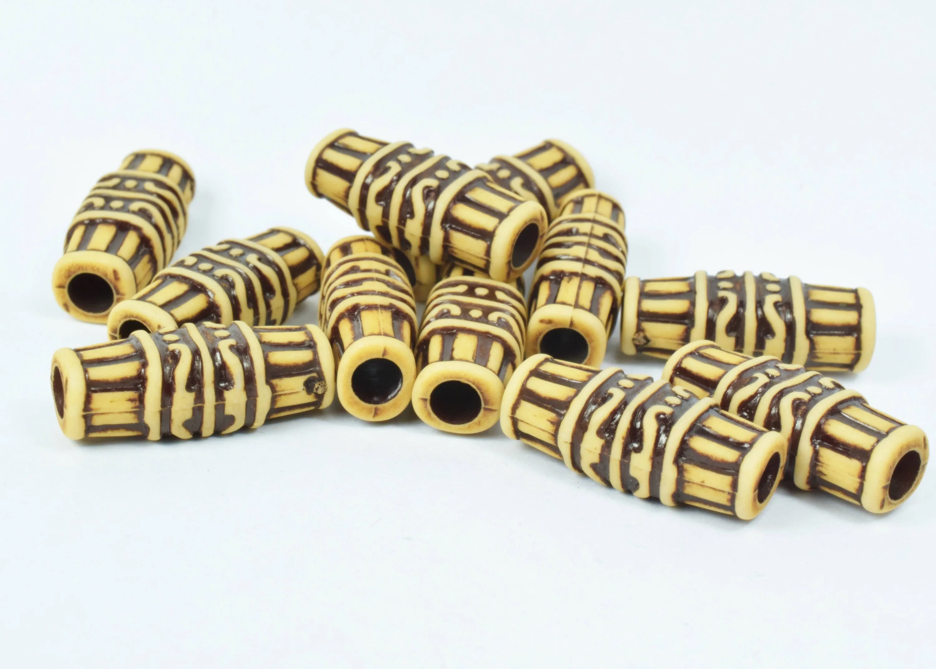 11x26mm African Tube Plastic Resin Beads, Sold by 100PCs, Wholesale beads, Plastic Beads, African Design Beads, 4mm hole opening,