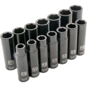 1/2" Drive 14pc 6-Point Deep Impact Metric Socket Set, 10mm - 23mm