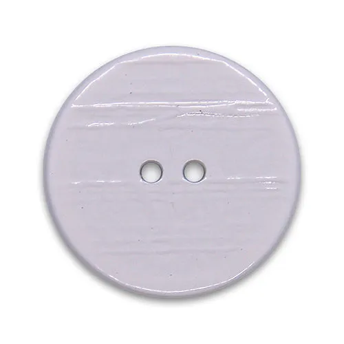 2-Hole Striated Cloud White Plastic Button