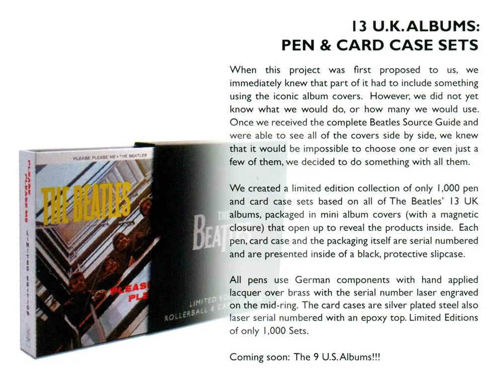 ACME Beatles White Album Limited Edition Rollerball Pen and Card Case Set