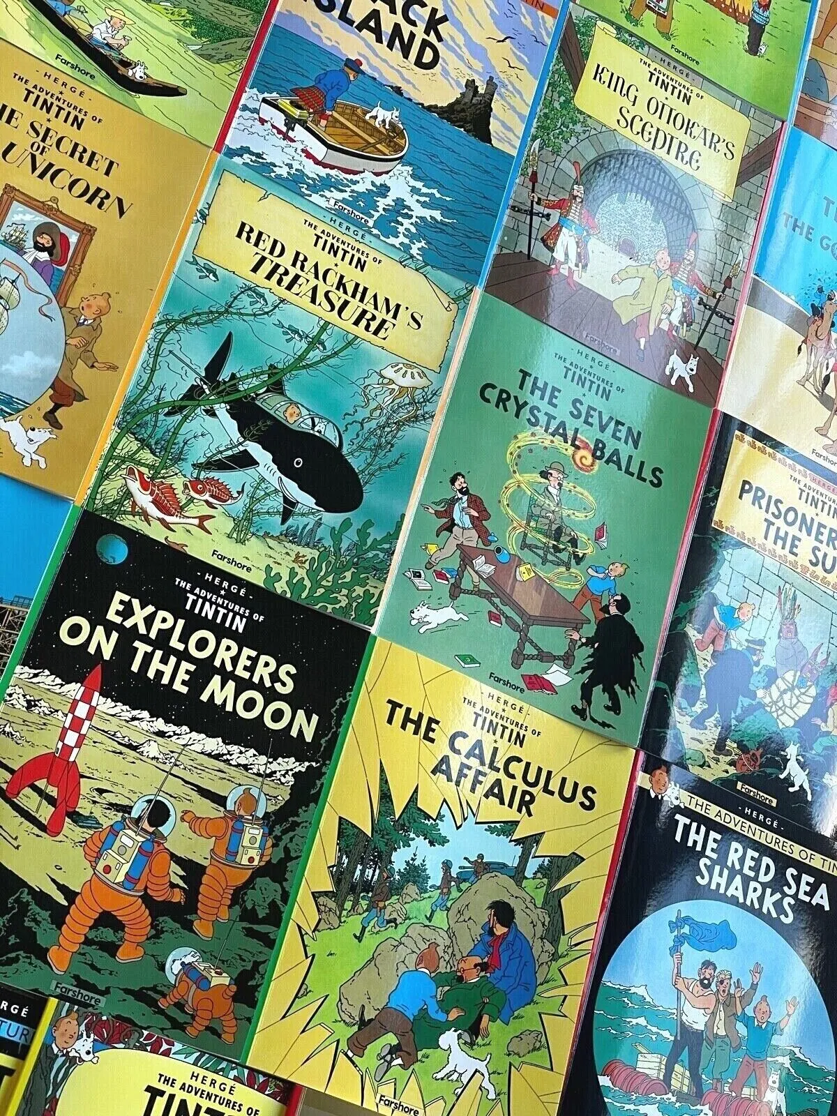 Adventures of Tintin Box Set x23 Farshore Paperback Books Herge Comic Lot