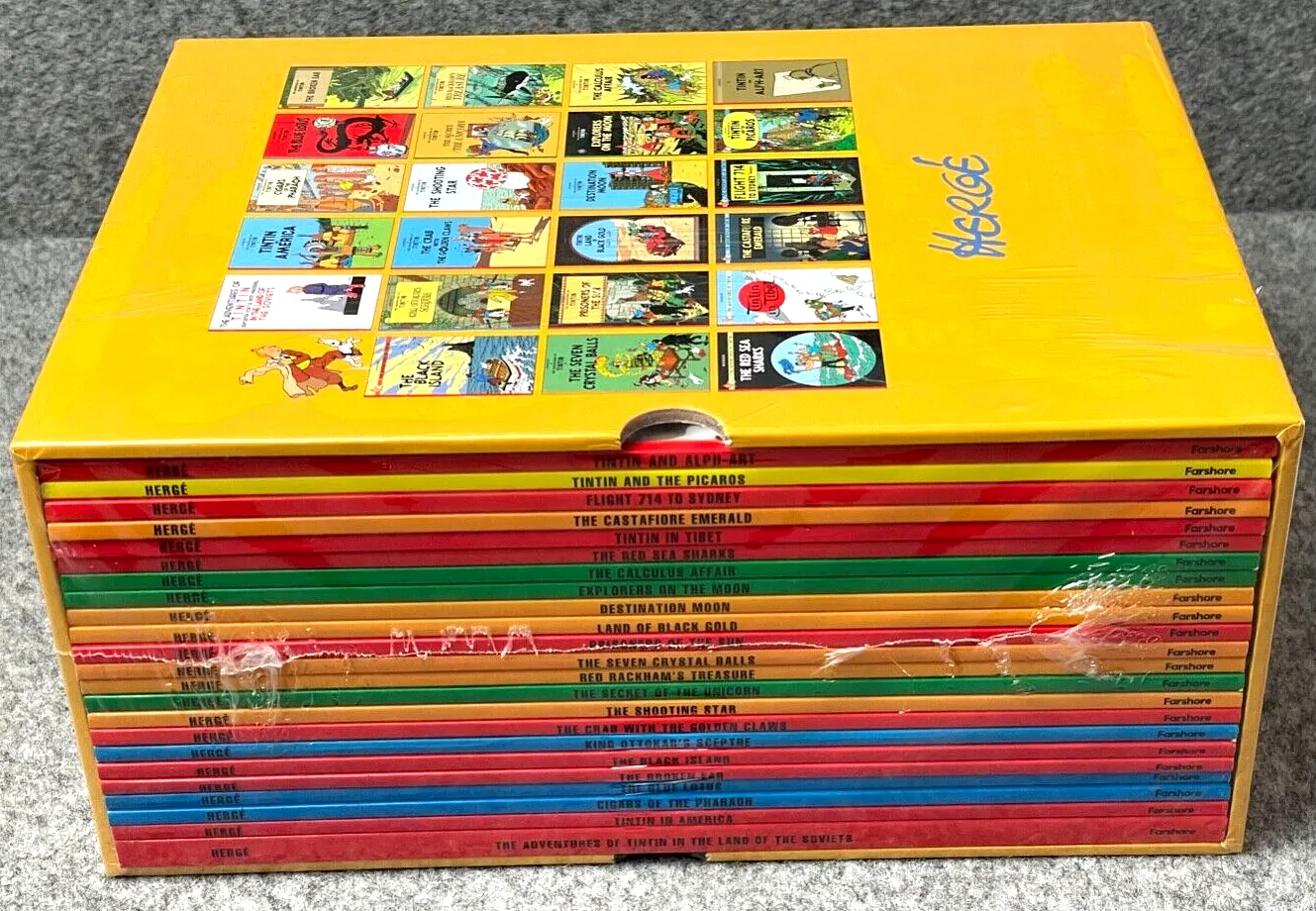 Adventures of Tintin Box Set x23 Farshore Paperback Books Herge Comic Lot