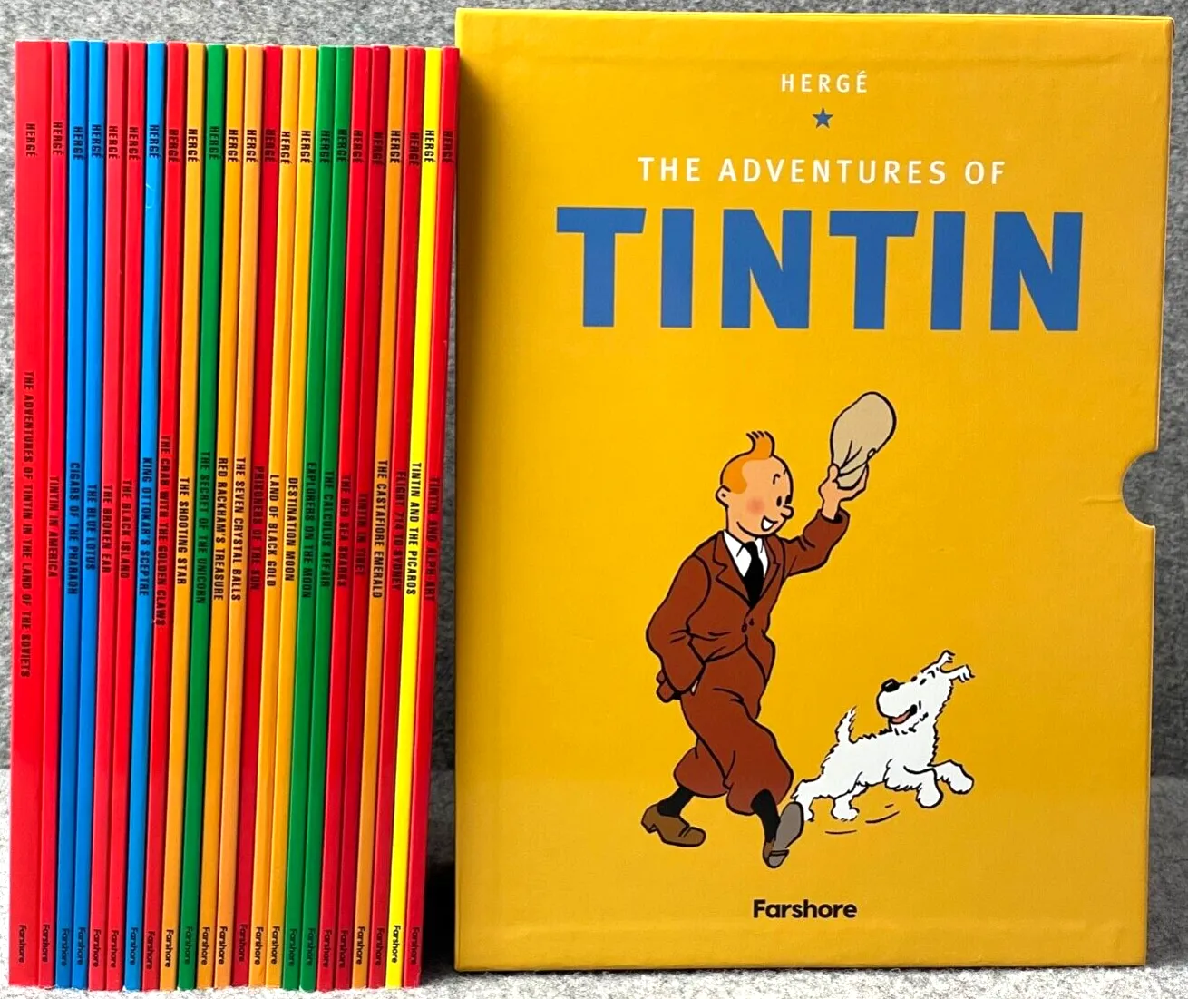 Adventures of Tintin Box Set x23 Farshore Paperback Books Herge Comic Lot