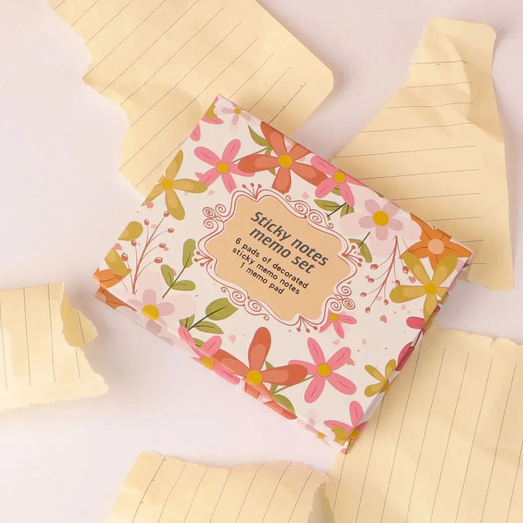 Aesthetic Flower Sticky Notes Memo Set