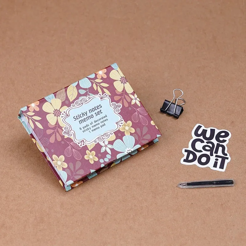 Aesthetic Flower Sticky Notes Memo Set