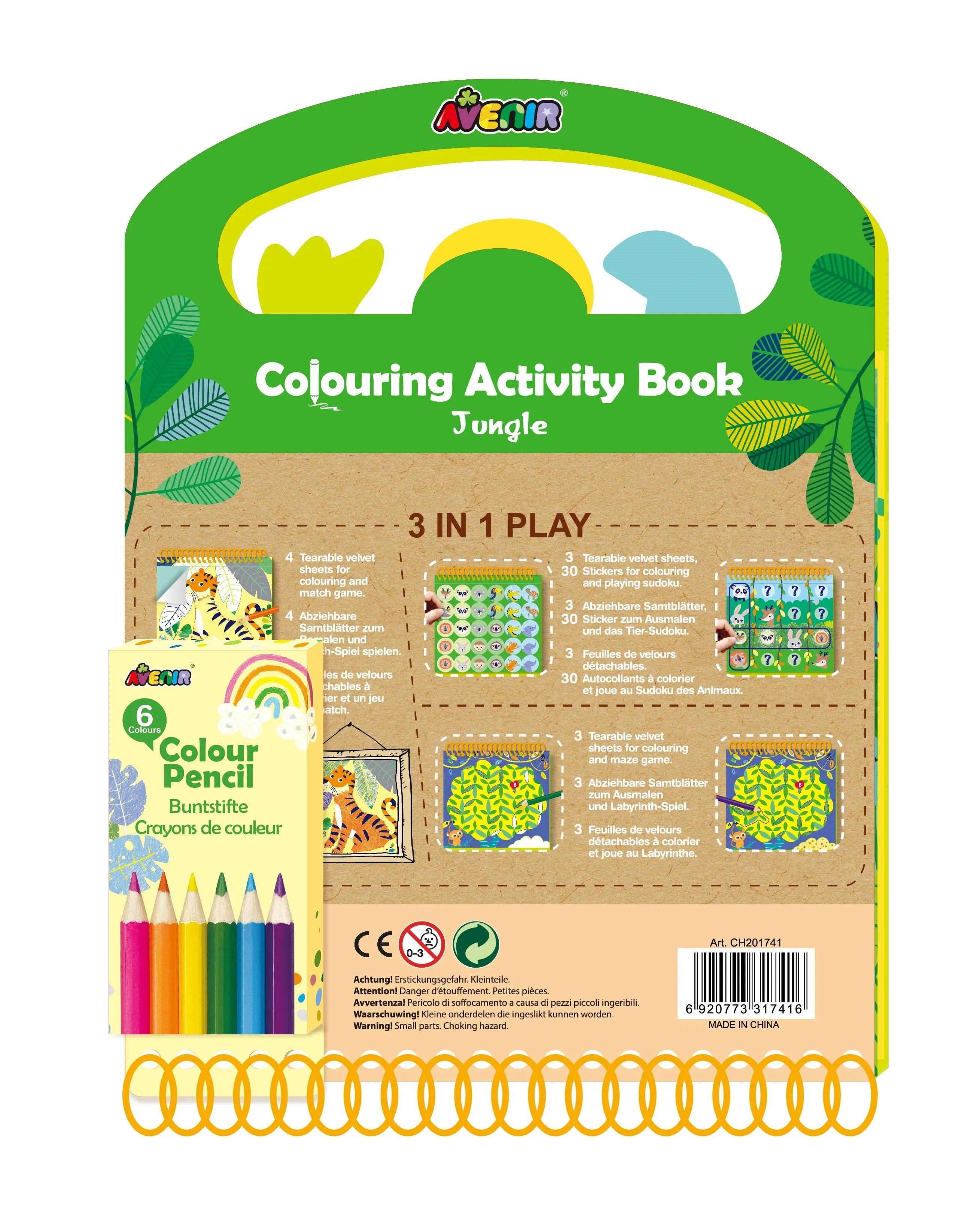 Avenir Colouring Activity Book Jungle