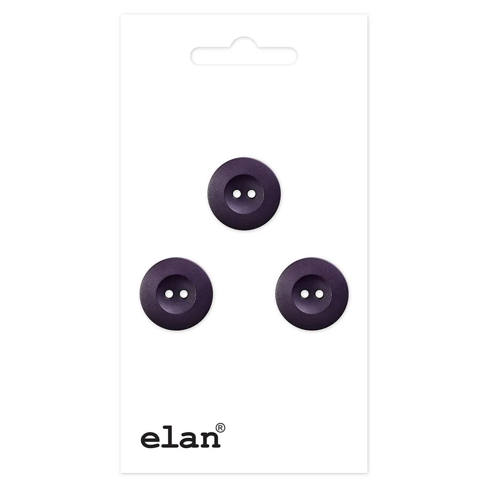 Beaut Button - 15mm (⅝"), 2 Hole, Grape - 3 count