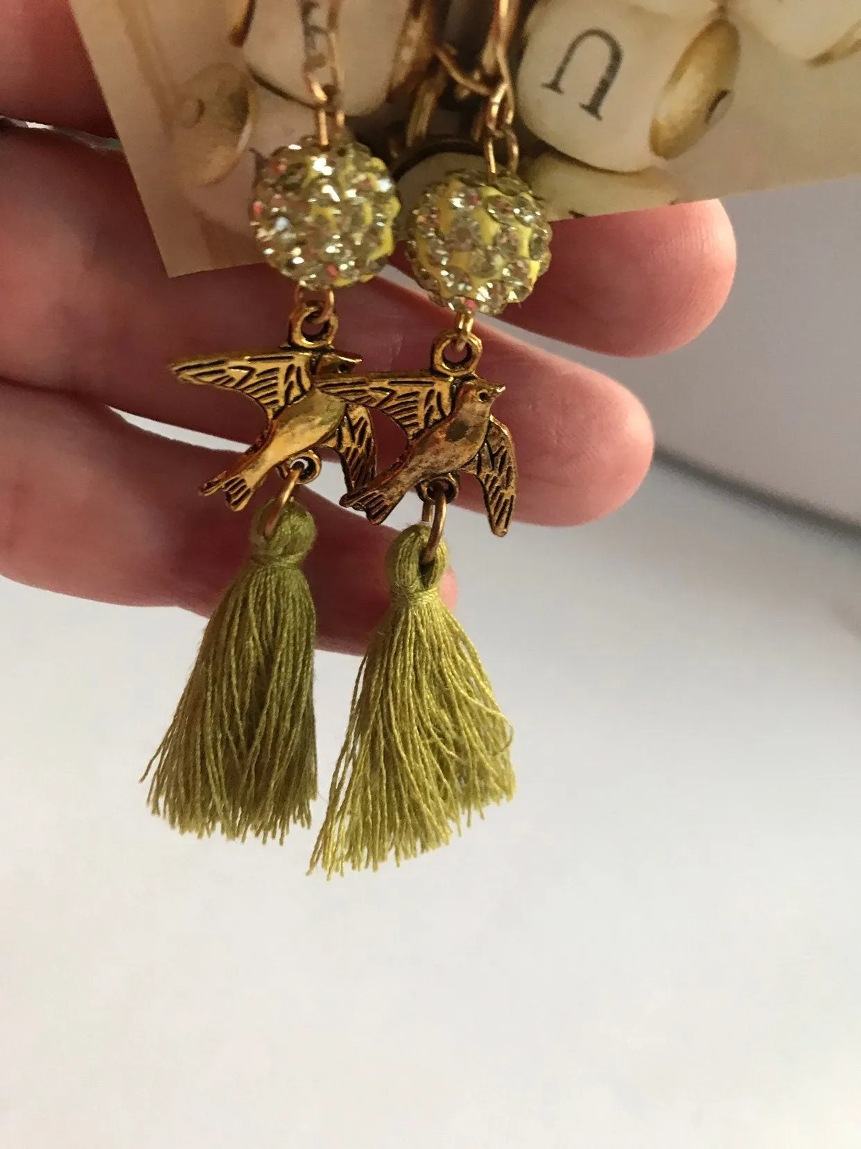 Bird Tassel Earrings