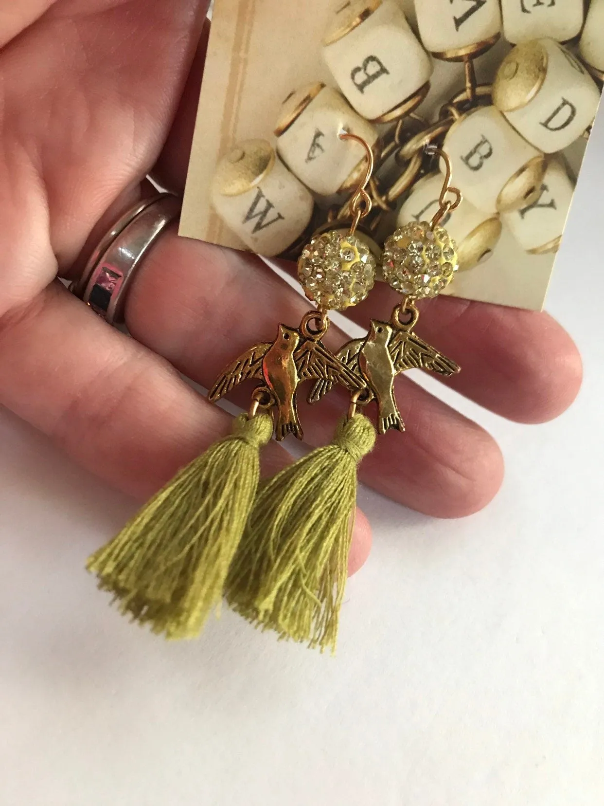 Bird Tassel Earrings