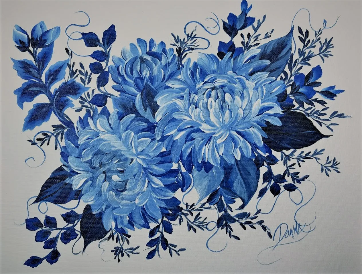 Blue & White Floral Downloadable Video Lesson