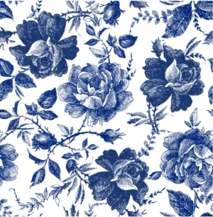 Blue Sketched Flowers Decoupage Paper - Dixie Belle