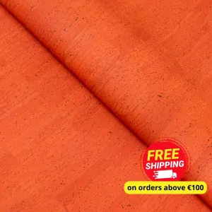 Bold Orange Solid Cork Fabric - 0.87mm Thickness COF-585