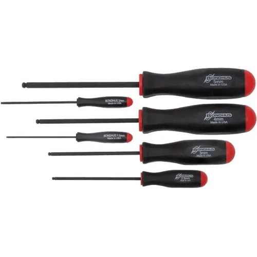 Bondhus 10686 (BSX6M) 6pcs Ball End Tip Screwdriver set