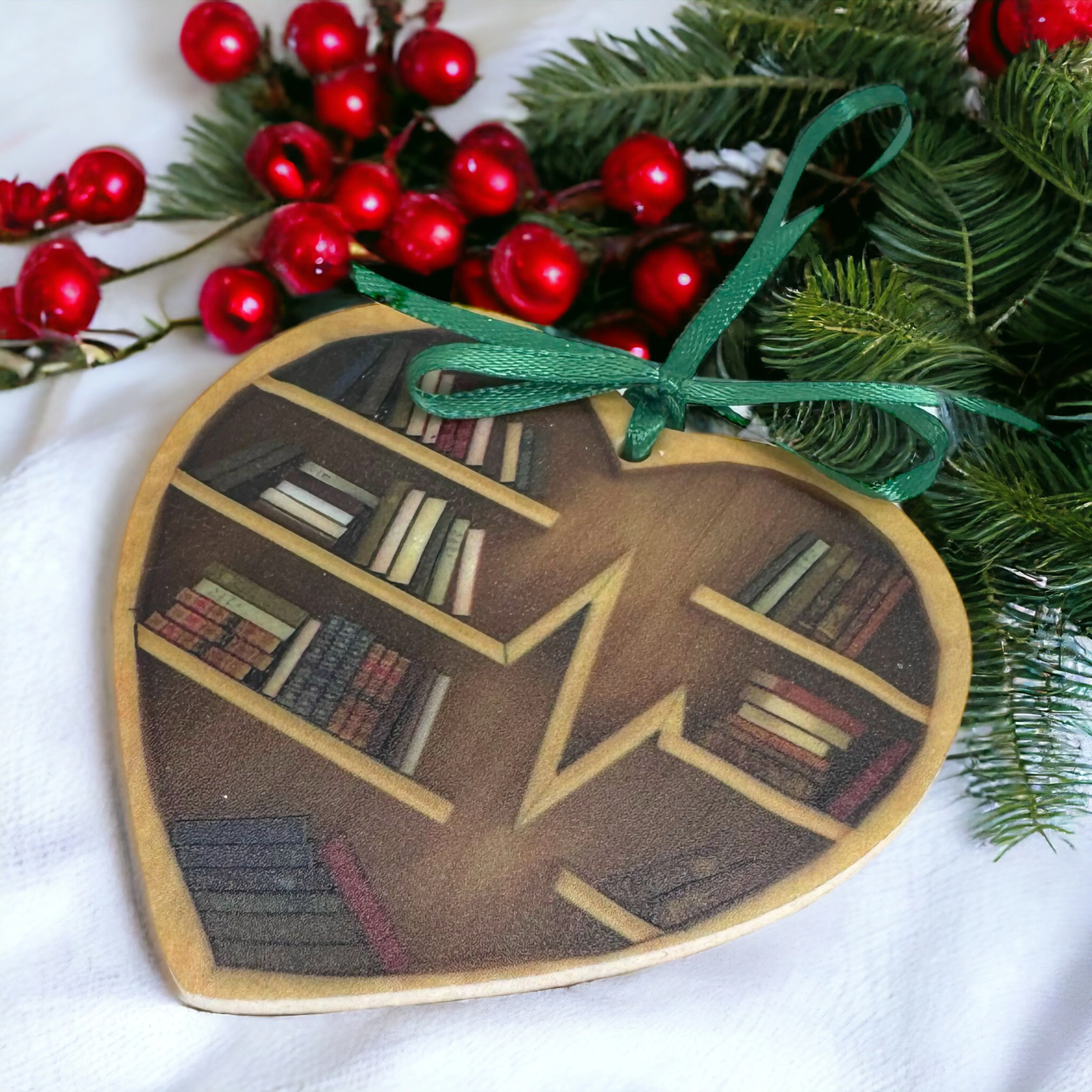 Book Ornament - Book Ornament, Christmas Ornament, Holiday Ornament, Sublimation Ornament, Librarian Ornament, Book Lover, Reading