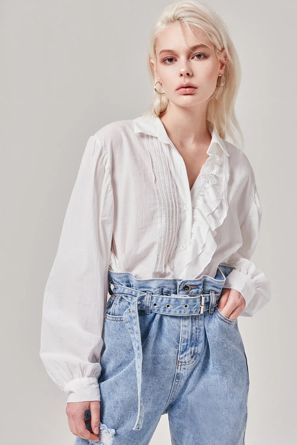 Button Up White Blouse