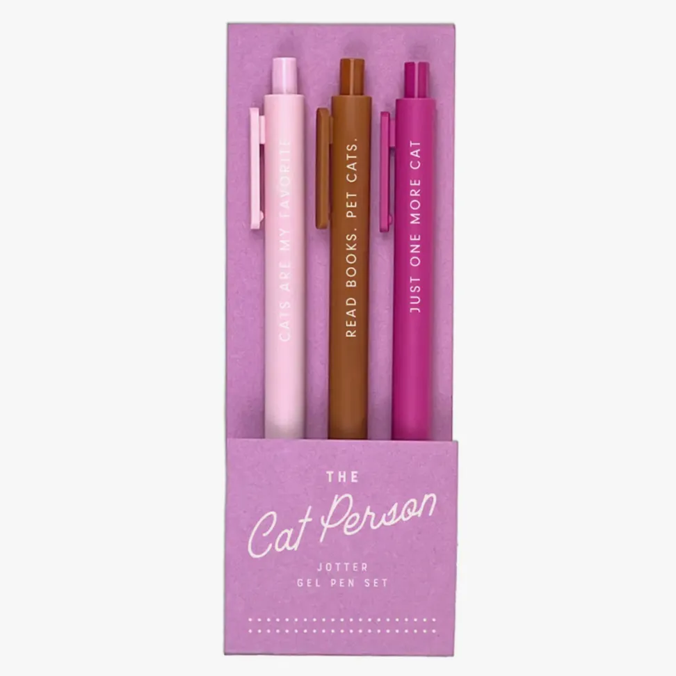 Cat Person Jotters Gel Pen Set