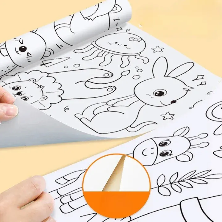 Childeren Coloring Drawing Painting Roll Sticker