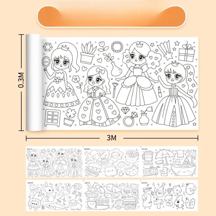 Childeren Coloring Drawing Painting Roll Sticker