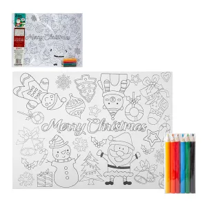 Christmas Colour Your Own Placemats & Pencils 6pk