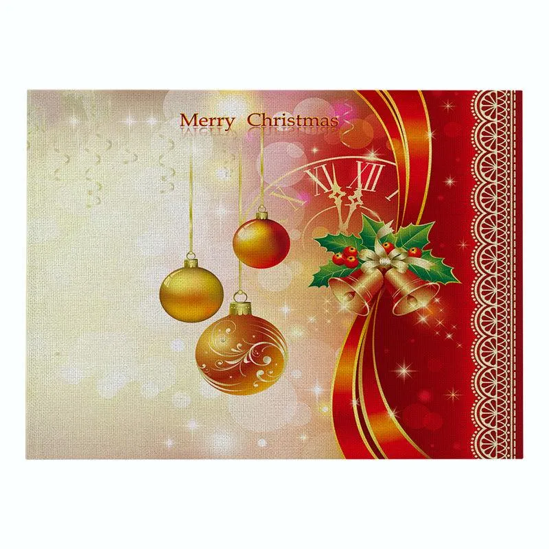 Christmas Red Series Cotton And Linen Placemat