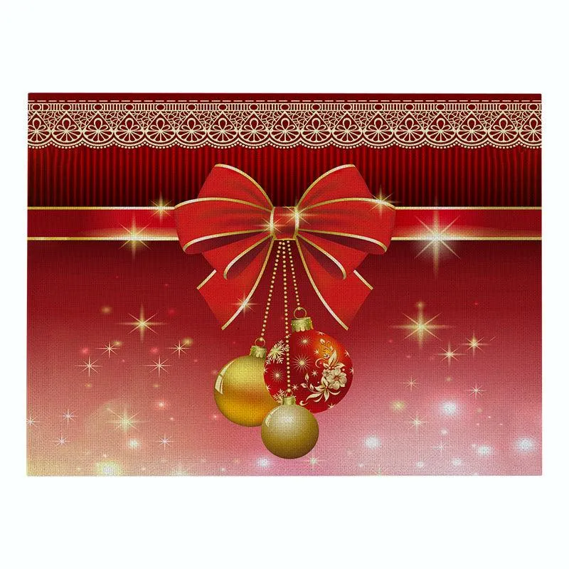 Christmas Red Series Cotton And Linen Placemat