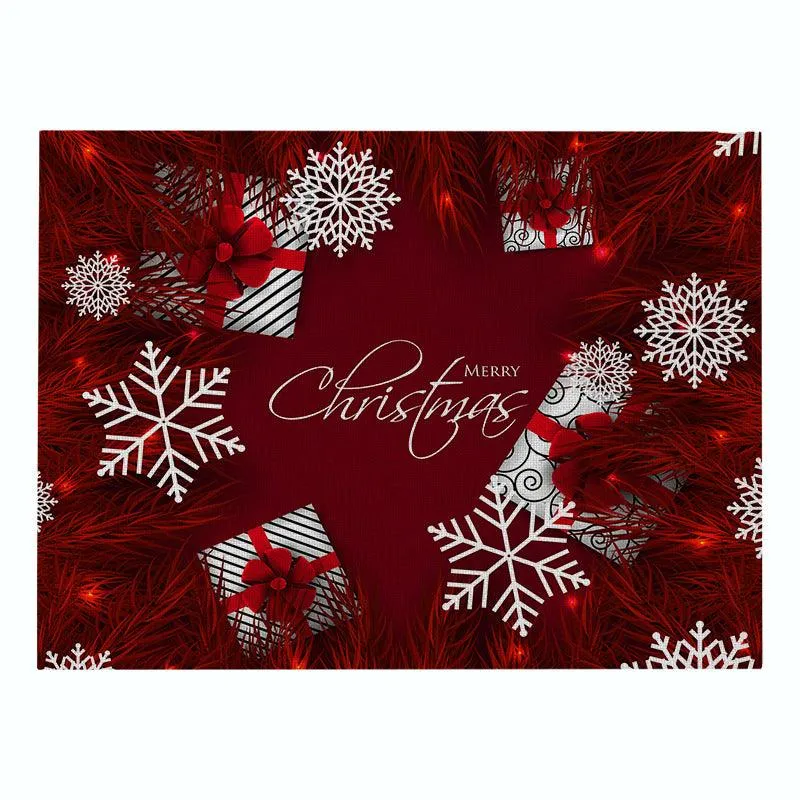 Christmas Red Series Cotton And Linen Placemat