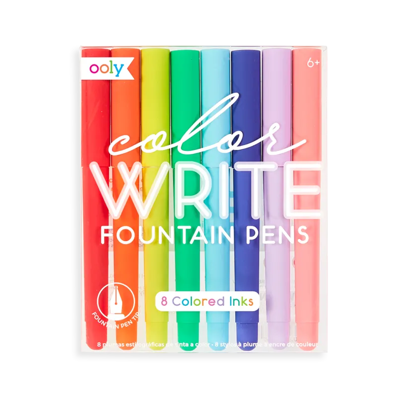 Color Write Fountain Pens Set of 8