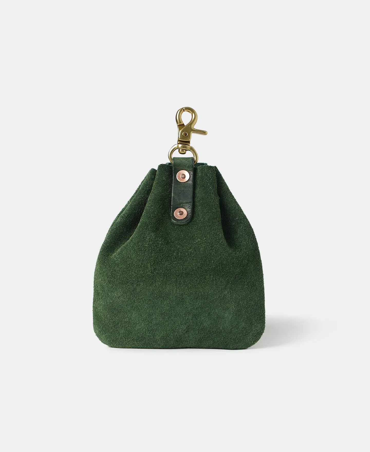 Colored Glaze Drawstring Coin Pouch - Dark Green