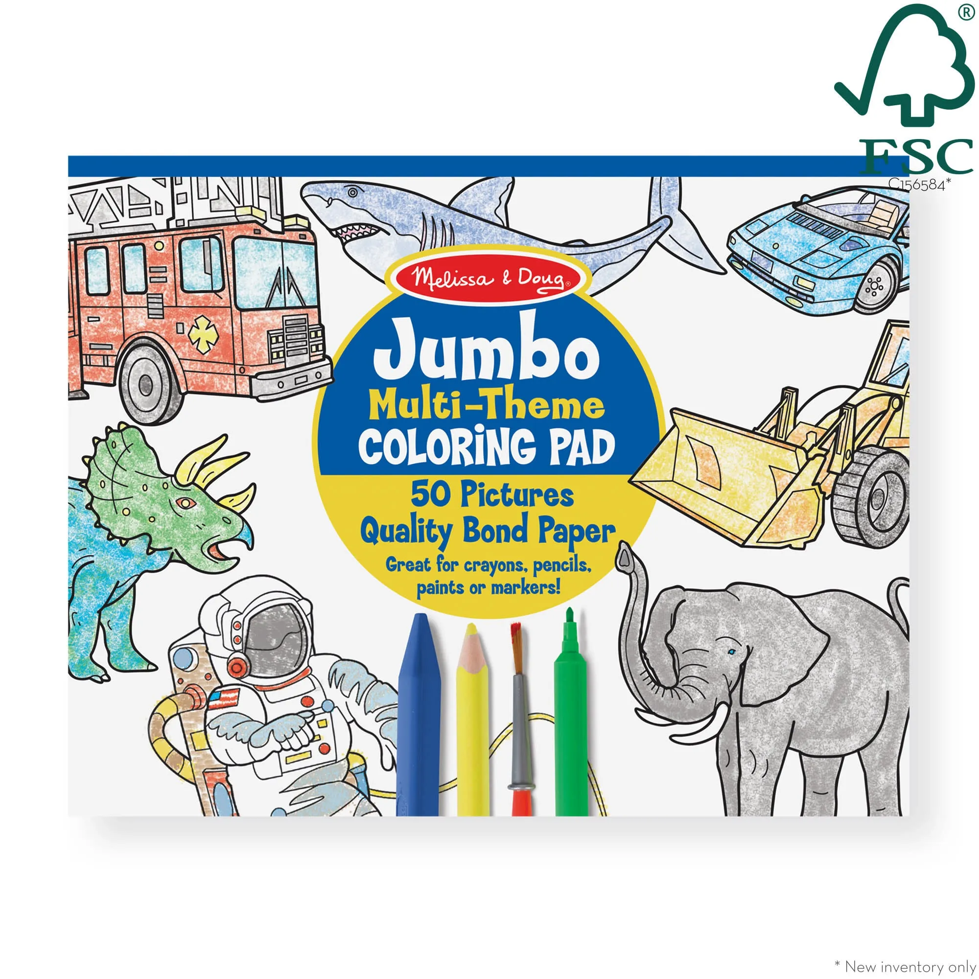 Coloring Pad 3-Pack: Animals, Vehicles, Multi-Theme