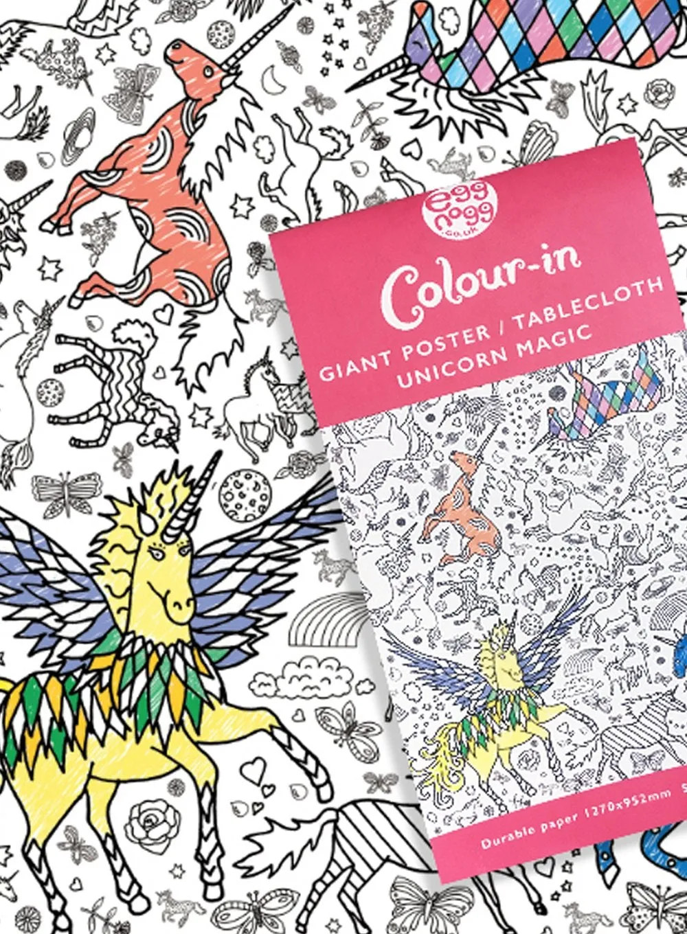 Colour-In Giant Unicorn Poster/Tablecloth