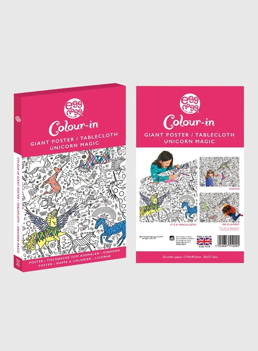 Colour-In Giant Unicorn Poster/Tablecloth