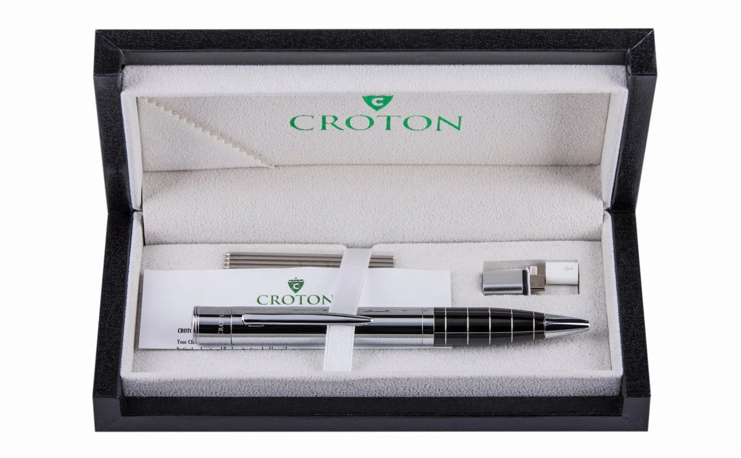 Croton Charger Power Bank 1,100MAH Ballpoint Black Pen