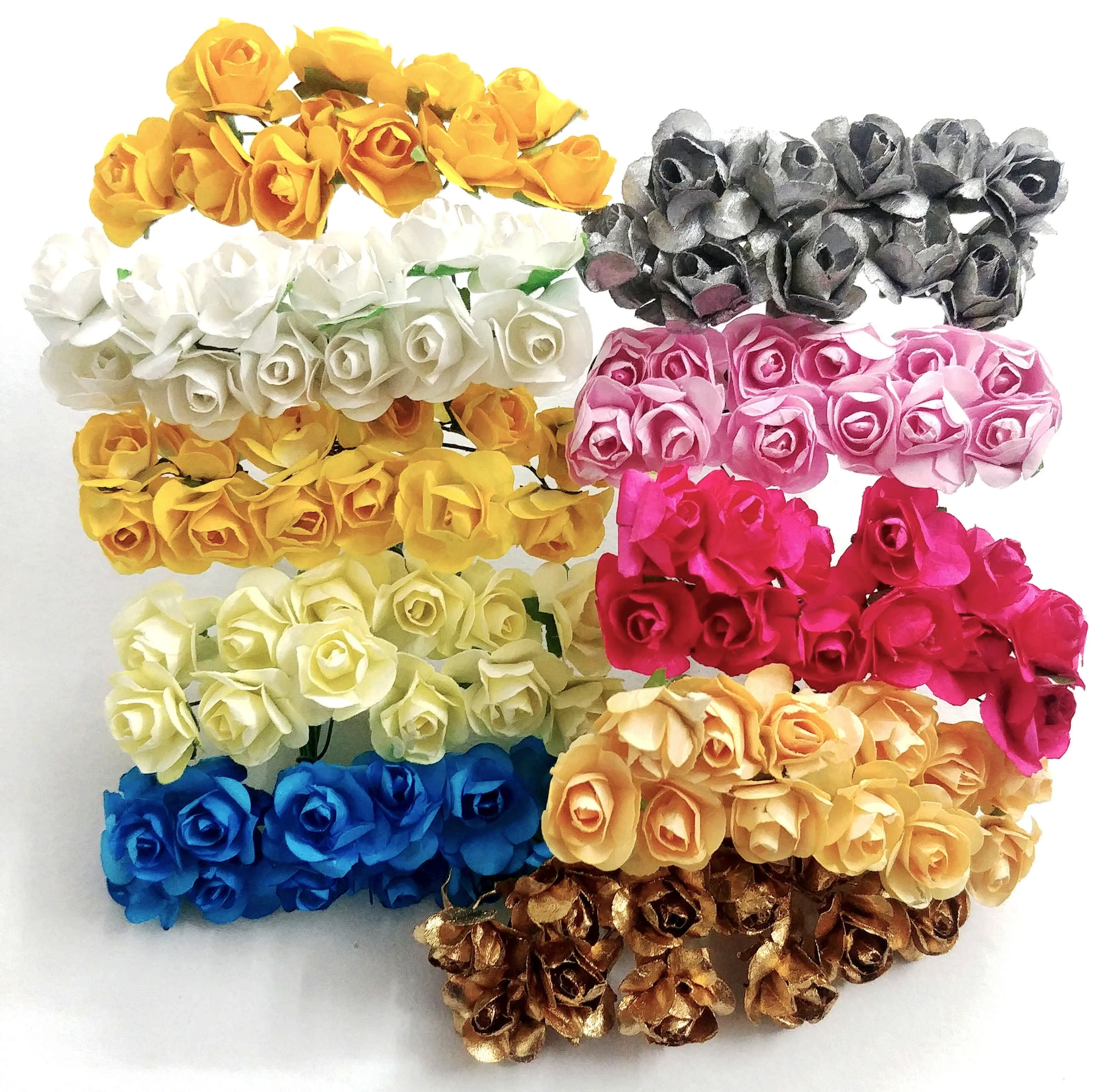 Decorative Artificial Landora Rose Paper Flower for Decor, Craft Or Textile, 144Pcs -Design 27