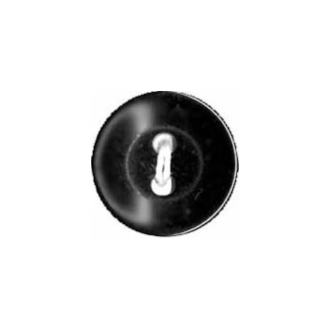 Delightful Button - 12mm (½"), 2 Hole, Raven Black- 4 count