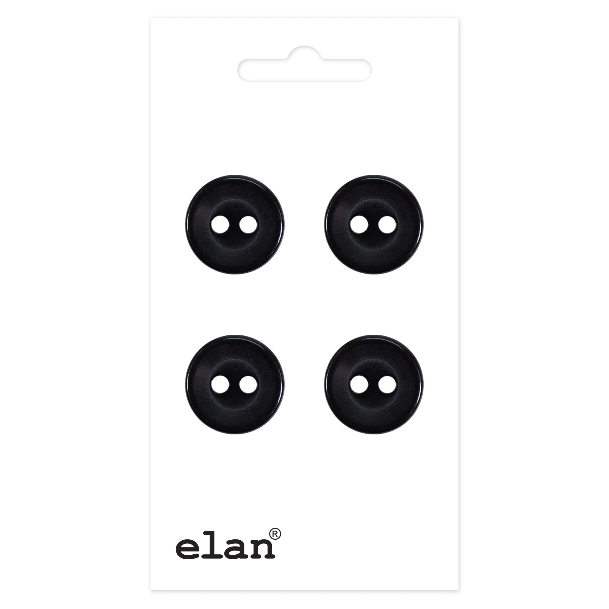 Delightful Button - 14mm (½″), 2 Hole, Black - 4 count