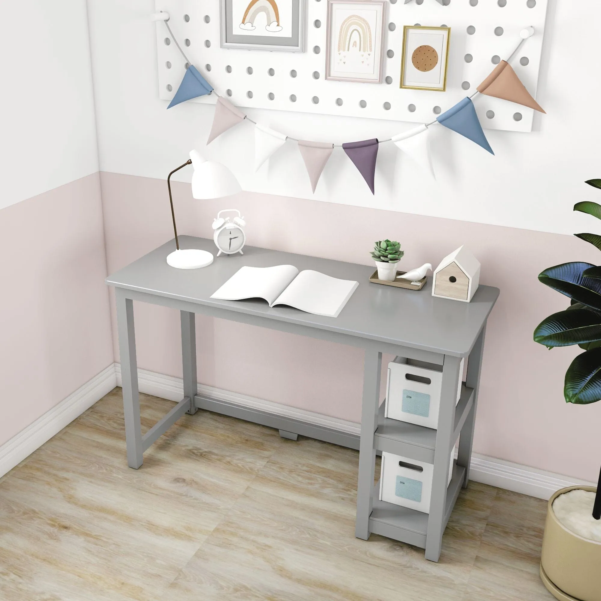 Desk with Shelves