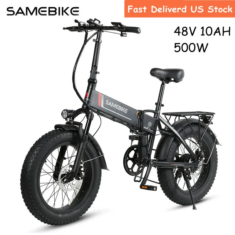 Electric Bicycle 500W 48V 10Ah 20inch Fat Tyre Spoke Wheel SHIMANO 7Speed Ebike USA Warehouse