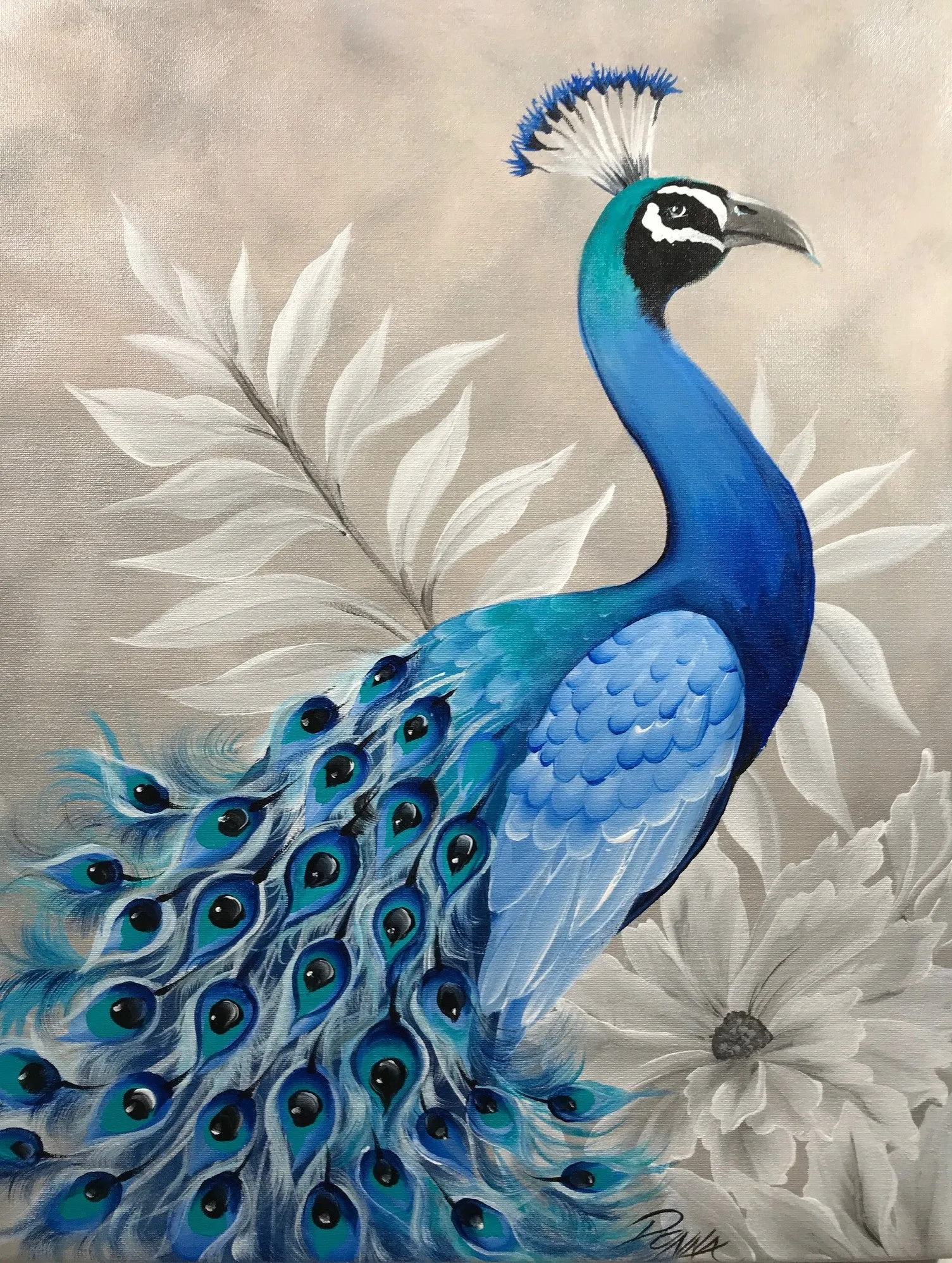 Elegant Metallic Peacock Downloadable Video Lesson