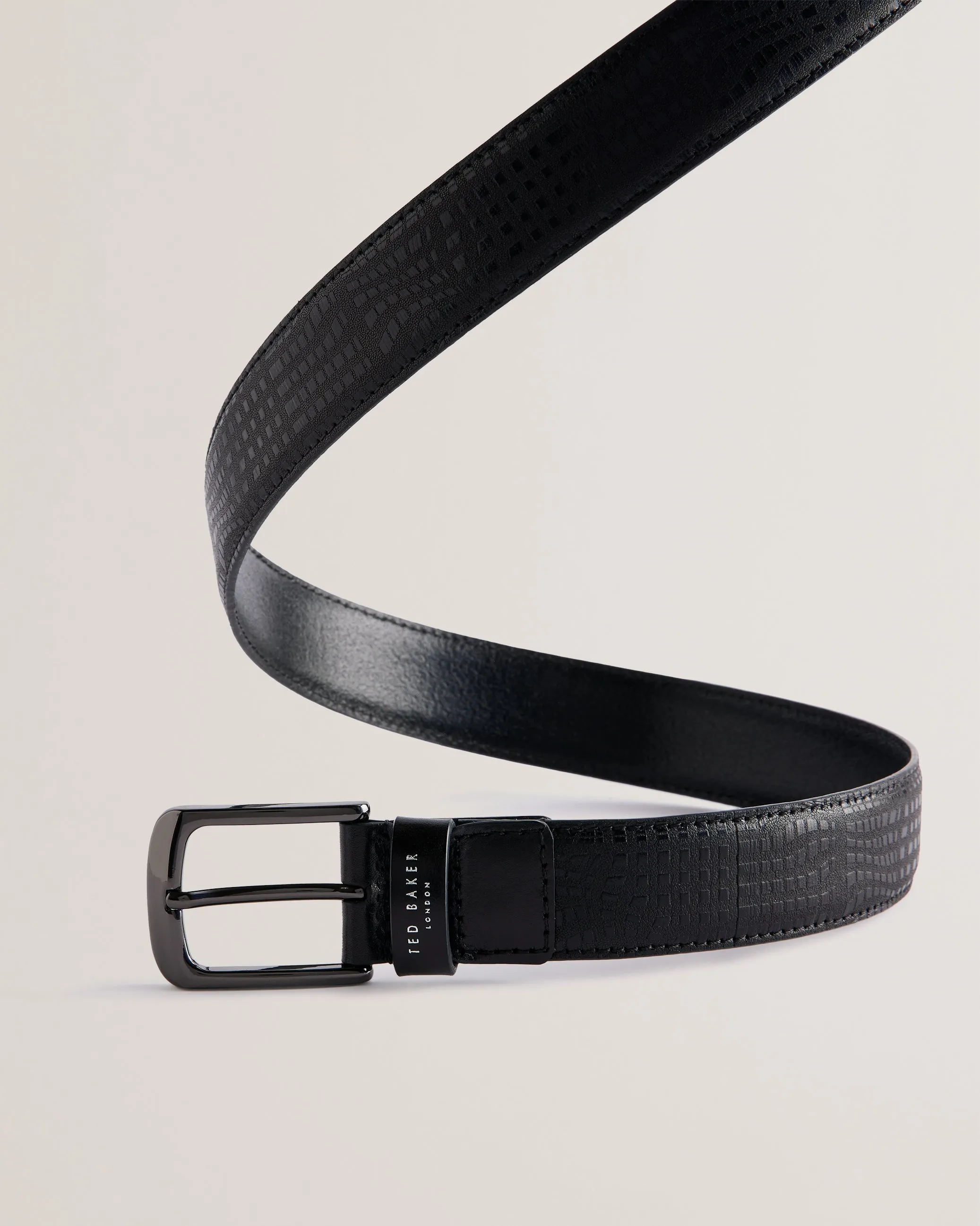 Etwood Etched Leather Belt & Cardholder Black