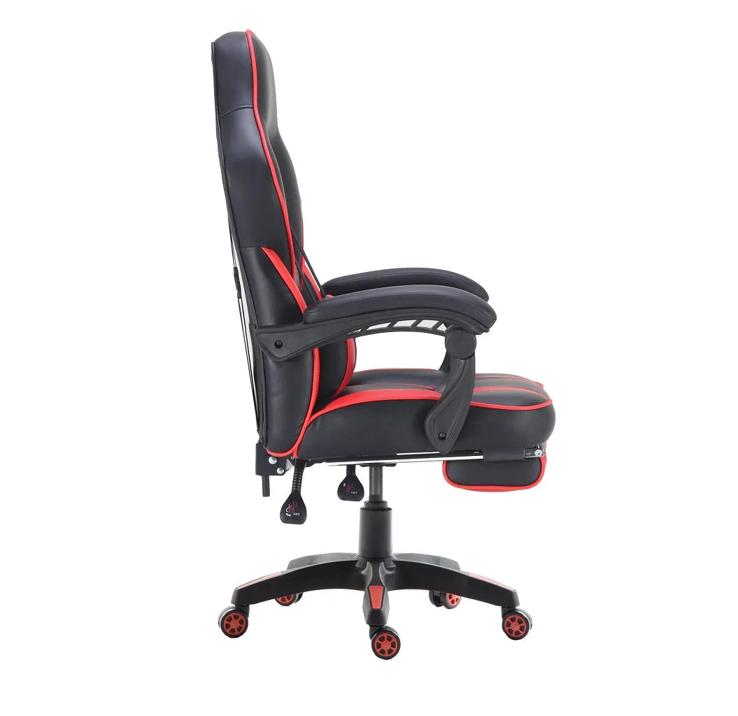 FOOTREST SERIES/ 055 GAMING CHAIR (BLACK & RED)