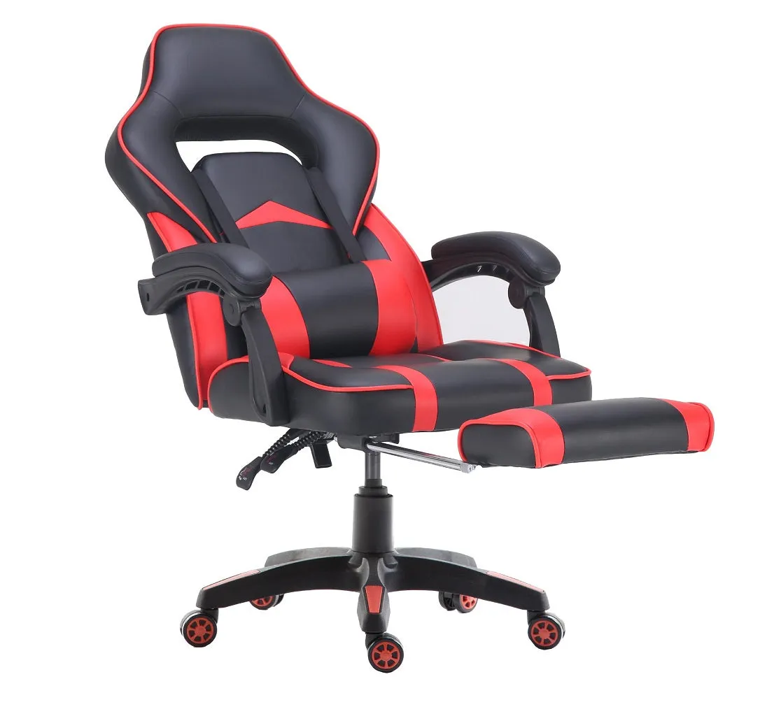 FOOTREST SERIES/ 055 GAMING CHAIR (BLACK & RED)