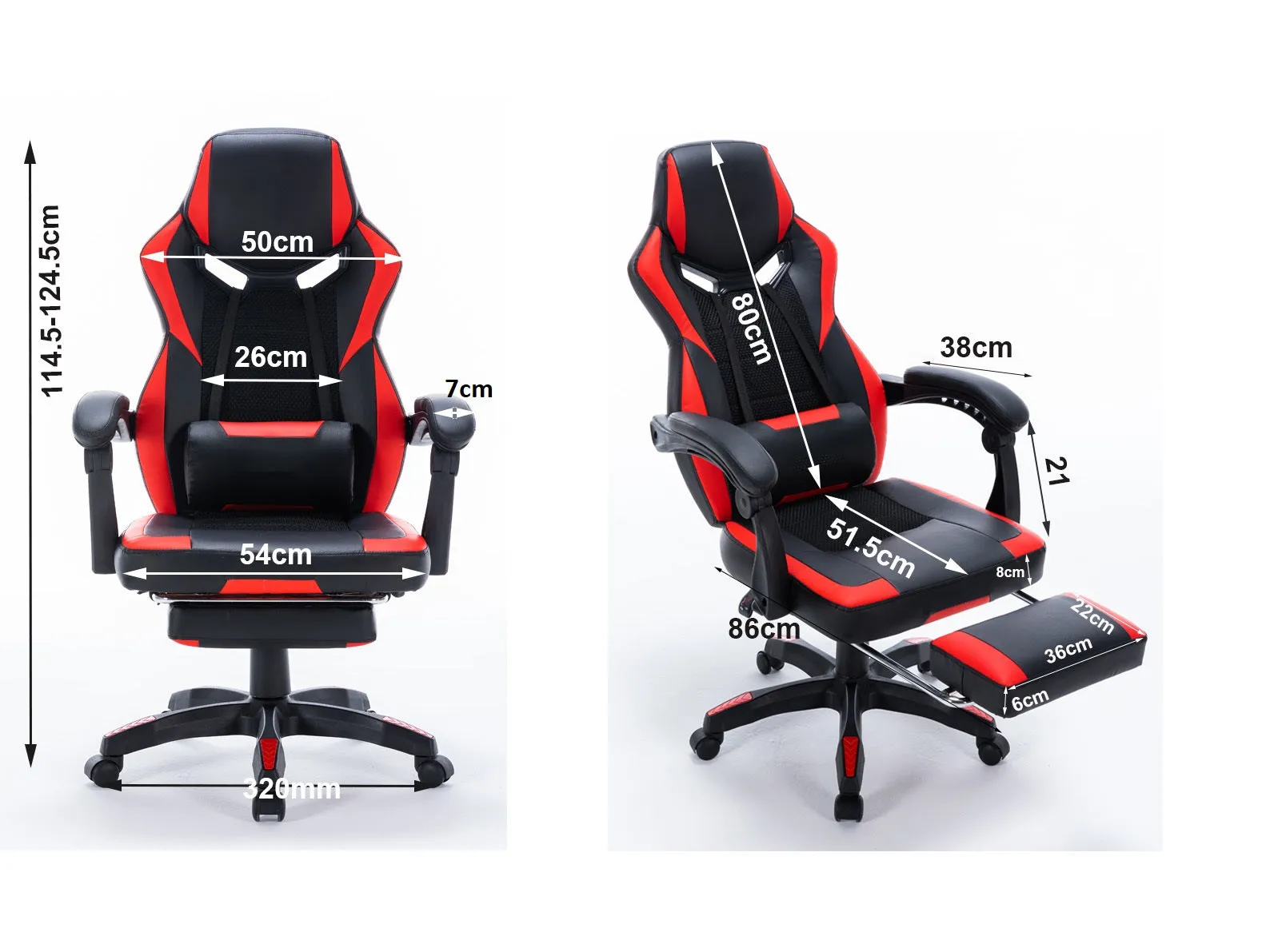 FOOTREST SERIES/ 8221 GAMING CHAIR (BLACK & RED)